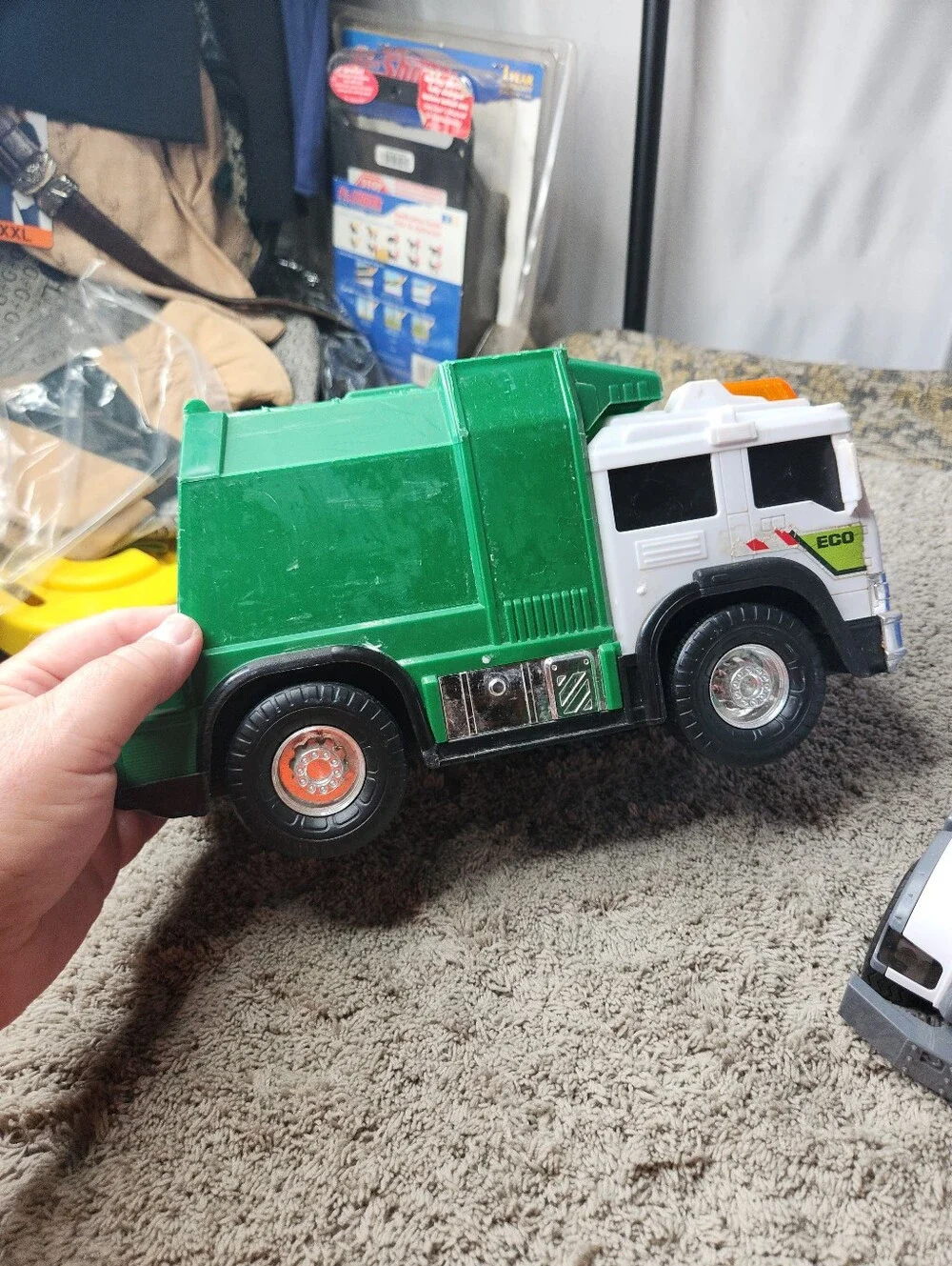 3 Kid's Toy Trucks - Garbage Truck, Dump Truck & Backhoe